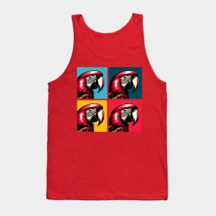 Pop Scarlet Macaw Art - Cool Birds Tank Top